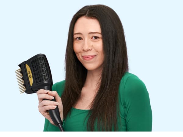 Woman with dryer