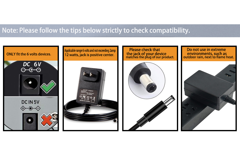 6V Power Supply AC Adapter