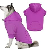 Dog Hoodie Dog Sweaters for Large Dogs Pet Sweater Solid Soft Brushed Fleece Pet Clothes Hoodie S...