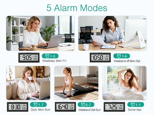 Battery Operated Digital Clock, Digital Alarm Clocks for Bedrooms