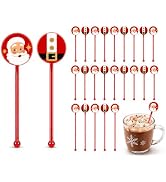 36Pcs Winter Drink Stirrers Xmas Stir Stick Holiday Coffee Swizzle Stick Reusable Plastic Hot Coc...