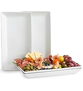 YHOSSEUN Porcelain Serving Platters Rectangular Trays White Serving Platters for Party, Stackable...