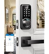 Smart Door Lock Set for Front Door, Zowill 7-in-1 Fingerprint Deadbolt with App Control, Keyless ...