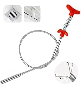 Drain Hair Clog Remover Tool – 24 Inch Flexible Steel Drain Cleaning Claw for Shower, Sink, Tub, ...