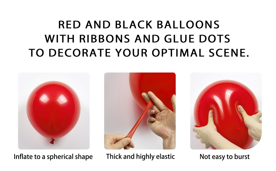 red black balloons