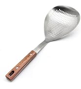 Stainless Steel Skimmer Slotted Spoon with wood Handle Professional Deep | Rust-Resistant Design ...