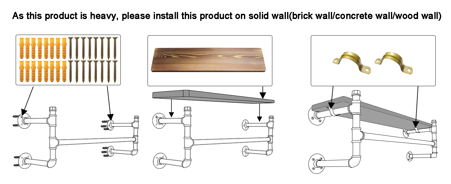 Industrial Pipe Clothing Rack with Shelf