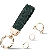 Hamdecro Genuine Leather Keychains, Handmade Knit Sheepskin Car Key chains for Women, Universal K...