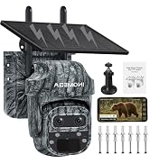 INQMEGA Trail Camera, No WiFi Needed Security Camera, 355° PTZ Outdoor Camera with 12X Zoom, Moni...