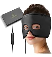 FERVORSOFT Silk Sinus Pressure Relief Mask, USB Corded Warm Compress for Sinusitis, Tension Heada...