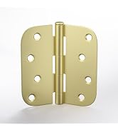 goldenwarm 3 Pack Satin Brass Residential Heavy Duty Iron Door Hinges, 4 Inch x 4 Inch Interior a...