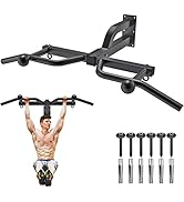 Kipika Multifunctional Wall Mounted Pull Up Bar, 24" Wall to Bar Spacing, 1 3/10" Grip, Chin Up B...
