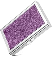 Piasoenc Glitter Metal Credit Card Holder, Small Credit Card Wallet RFID Blocking Slim Metal Hard...