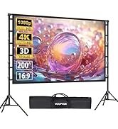200 Inch Projector Screen with Stand: VOOPVOR 16ft Portable Large Projection Screen and Stand Out...