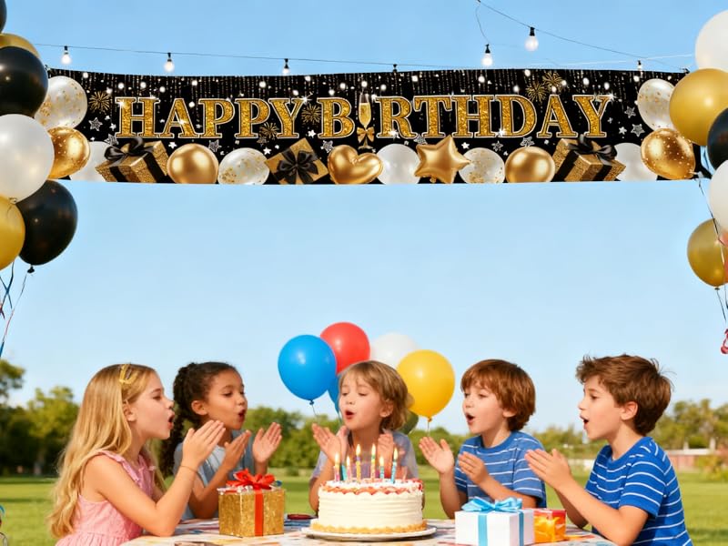 Gold Happy Birthday Banner