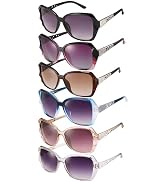 DragonflyDreams 4 Pcs Women Large Sunglasses, UV 400 Glasses Oversized Classic Trend Ladies Sungl...
