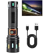 Ciwuzxs Super Bright Tactical Flashlight, LED Flashlights, High Powered 2000 Lumens with 3 Lighti...