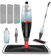 Spray Mops for Floor Cleaning: Wet Dust Mop Refillable with 3X Washable Pads for Swiffer PowerMop...