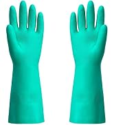 ThxToms Chemical Resistant Nitrile Gloves, Resist Household Acid, Alkali, Solvent and Oil, Latex ...