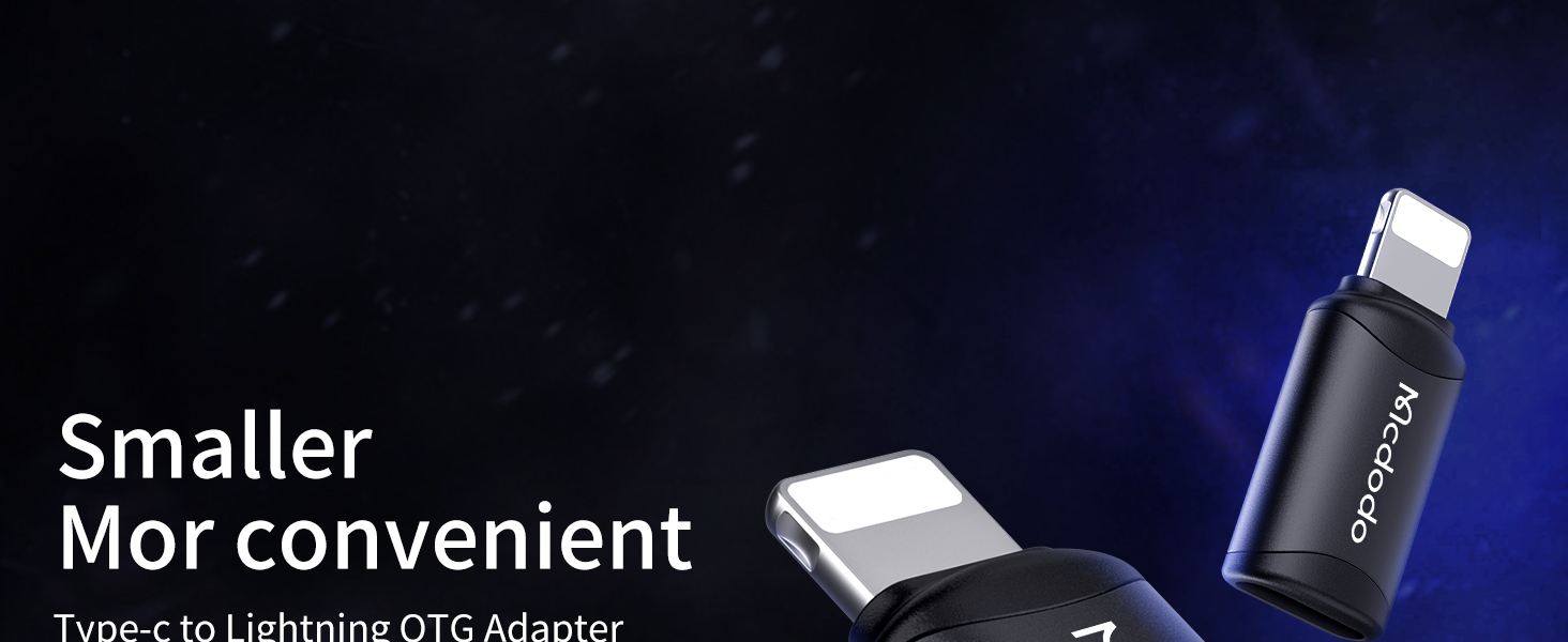 Mcdodo USB C to Lightning Adapter 2 Pack,Type C Female to Lightning Male Adapter Cable