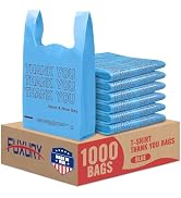 Fuxury Blue Plastic Thank You Bags (1000 Count) 11.5 x 6.5 x 21, Grocery, Take Out, To Go, Retail...