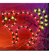 LAMPHOME 17'' Halloween Decorations Window Silhouette Holiday Displays, Light Up Halloween Window...