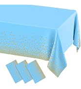 misaya 3 Packs Dot Disposable Table Cloth, 54 x 108 Inch Waterproof Plastic Tablecloth, Rectangle...