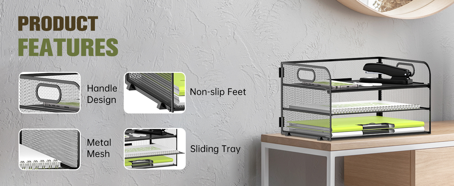 3-tier paper organizer features