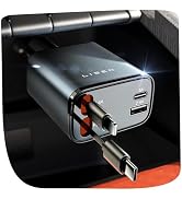 LISEN Retractable Car Charger, 84W Car Charger USB C Fast Charge, 4 in 1 | Cigarette Lighter Adap...