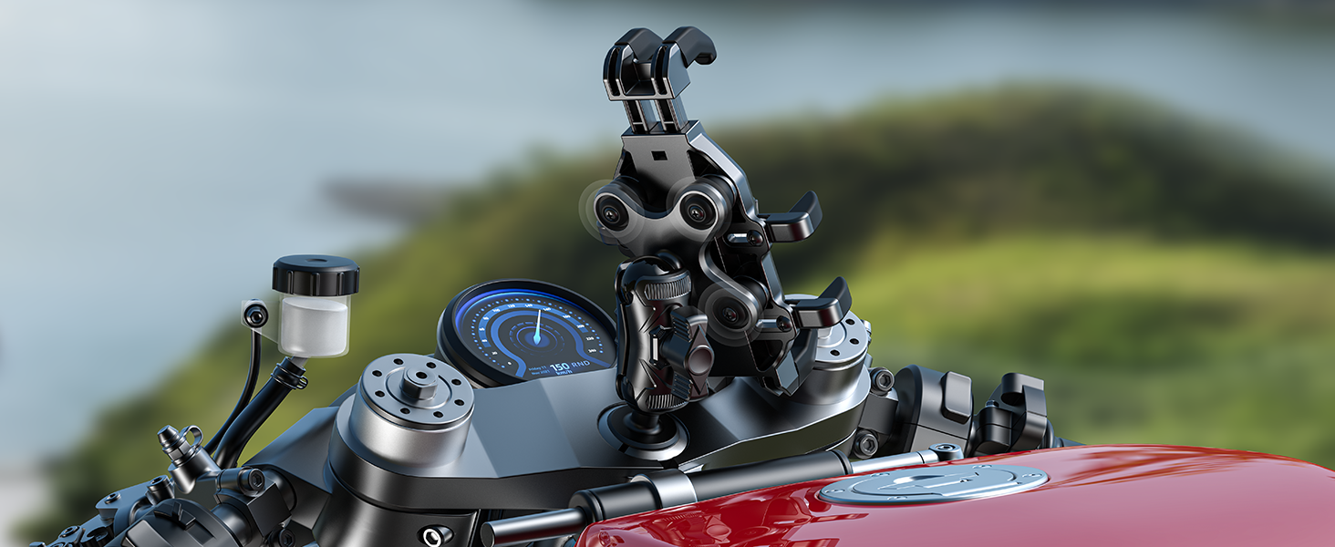 motorcycle phone holder fork stem mount