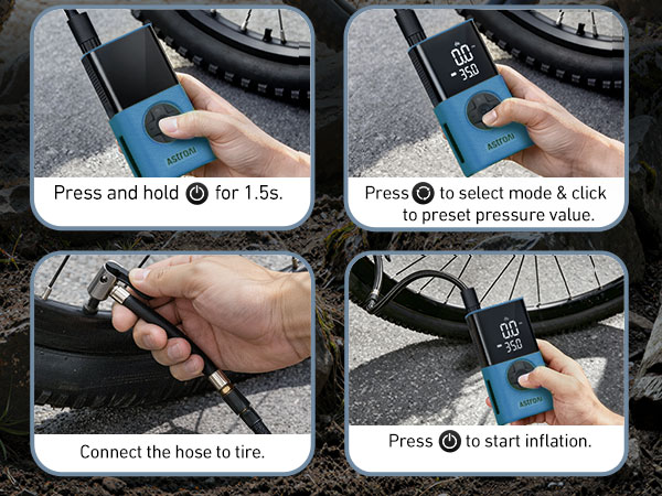 Bike Pump tire inflator portable air compressor e bike accessories