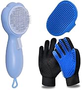 GJEASE Cat Grooming Glove Brush,Self-Cleaning Slicker Pet Brush for Short and Long Haired pats,Do...