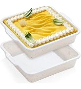 AOTASO 8x8 inch Silicone Square Cake Pan with Metal Reinforced Frame, Nonstick Brownie Pan for Ba...