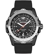NORTH EDGE Solar Powered Aviation Women Men’s Watch, 50M Waterproof, Luminous Dial, Silicone Stra...