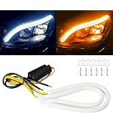 Qasim 12inch/30CM Sequential Switchback LED Strip 12V Car LED Flexible Strip Lights Dual Color Wh...