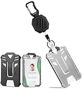 DELSWIN Tactical ID Badge Holder with Retractable Clip, Heavy Duty Retractable Badge Reel Keychai...