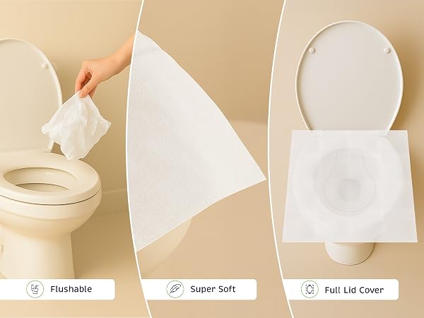 full coverage, toilet, soft material, flushable, full lid cover