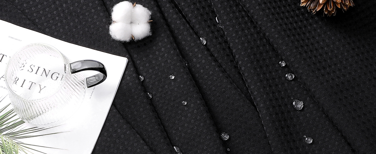 black waterproof waffle shower curtain