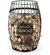 True Display Wine Kitchen, Barrel Cage Holder Collector Decorative Vino Cork Storage Box Containe...