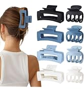 SMKSL Medium Hair Clips for Women 8 Pcs Small Claw Clips for Thin and Thick Hair 2 Styles Hair Cl...