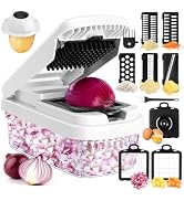 Vegetable Chopper,12-in-1 Multifunctional Food Chopper,Professional Onion Chopper with 7 Blades,V...