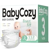Hypoallergenic Baby Diapers Size 3(16-28lb),112 Count Babycozy Dry Disposable Diapers,Bouncy Soft...