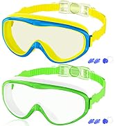 COOLOO Kids Swim Goggles for Age 3-15, 2 Pack Kids Goggles for Swimming with Nose Cover, No Leaki...