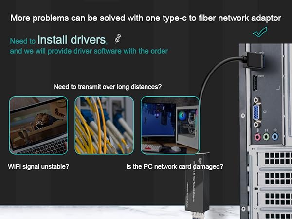Type-c fiber network adaptor usb3.0 to SFP 44