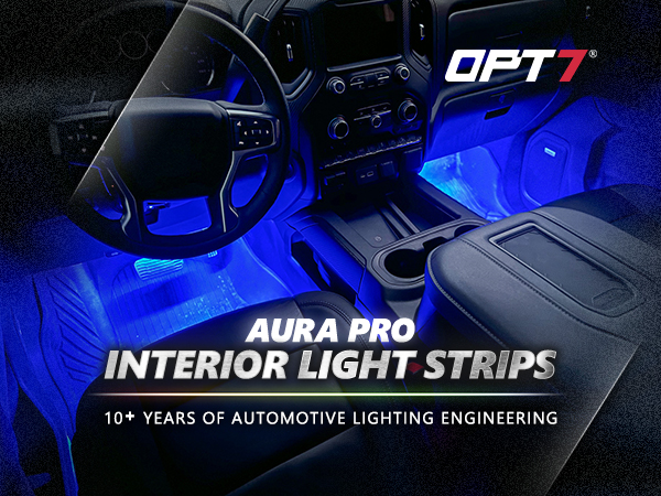 OPT7 Aura Pro Interior Car Lights with Smart App Control and Single Row or Double Row LED