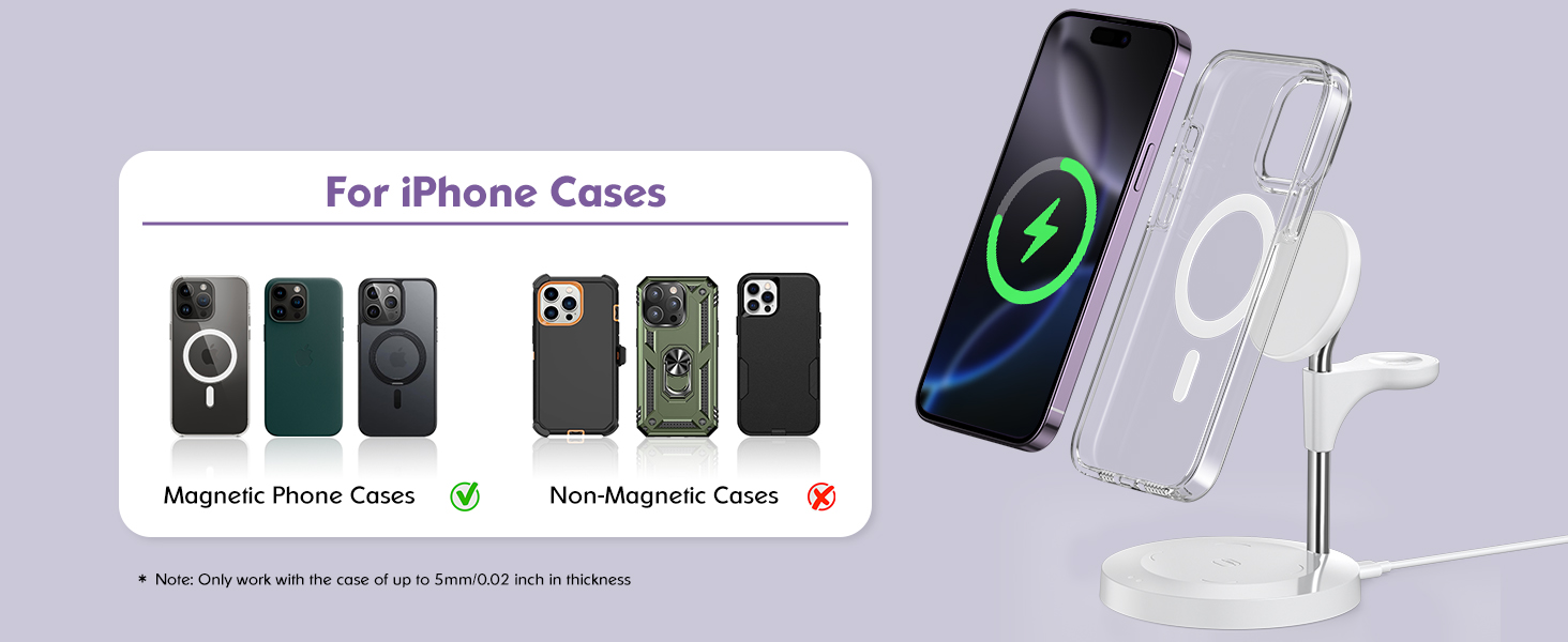 magsafe charger stand 3 in 1 charging station apple wireless iphone 16 15 14 13 12 watch airpods