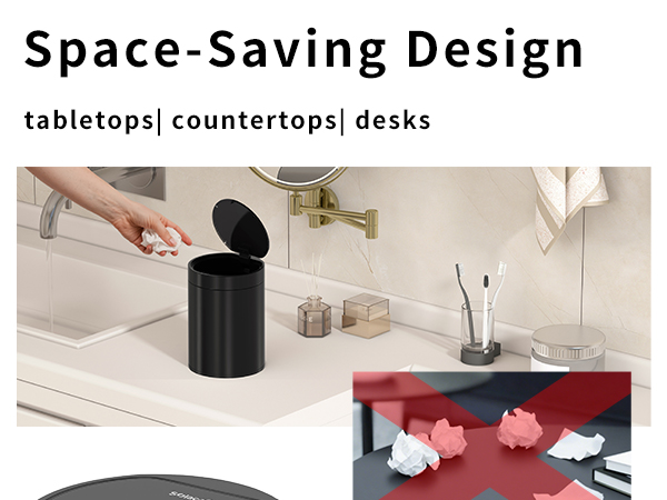 small desk trash can