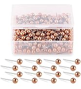 Yalis Push Pins Map Tacks 1/8-Inch Retro Metallic Color Beads Head Marking Push Pins 200-count (R...