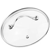 HEVSTIL 7 Inch Tempered Glass Lid Glass Lid with Stainless Steel Handle Pan Lid Glass Vented Skil...