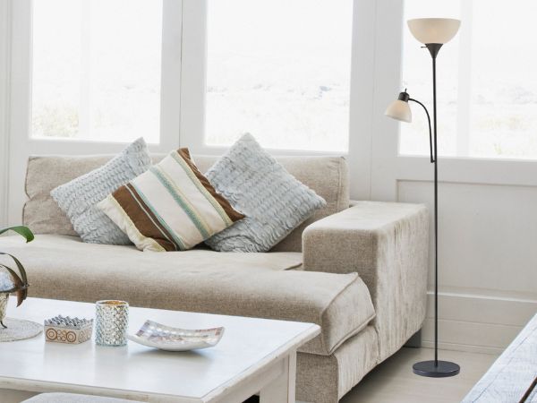 stand up lamp floor lamp white shade corner tall lamp floor lamp with adjustable reading light